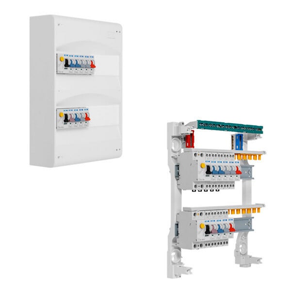 EATON CAPRI - Tableau 2 rangées pré-équipé 1 inter. diff. 63A + 1 inter. diff. 40A + 9 disjoncteurs-EATON - large