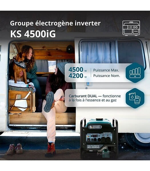 KONNER SOHNEN - Groupe électrogène Inverter Bi-Carburant Könner & Söhnen KS 4500iG - large