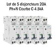 SIEMENS - Lot de 5 Disjoncteurs électriques phase + neutre 20A-SIEMENS - vignette
