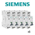 SIEMENS - Lot de 5 Disjoncteurs électriques phase + neutre 20A-SIEMENS - vignette