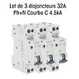 SIEMENS - Lot de 3 Disjoncteurs électriques phase + neutre 32A-SIEMENS - vignette