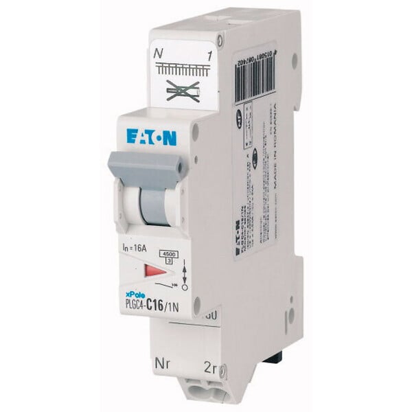 EATON CAPRI - Disjoncteur auto 16A PLG, Ph+N, borne à ressort, 4,5kA (EN 60898) courbe C-EATON - large