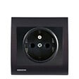 SIEMENS - Prise 2P+T Anthracite Delta Iris + Plaque basic Anthracite - vignette