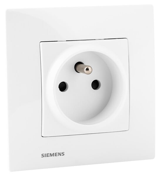 SIEMENS - Prise 2P+T Blanc Delta Viva + Plaque Blanc - large