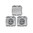 SIEMENS - Lot de 1 Va et Vient Silver et 2 Prises 2P+T Silver - vignette