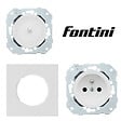 FONTINI - Lot 4 prises + 2 va et vient  + plaques BLANC DOM - vignette