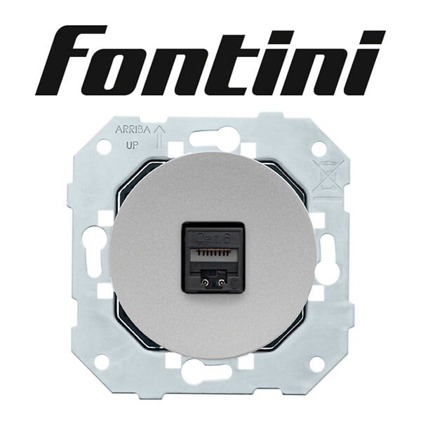 FONTINI - Prise rj45 cat6 ALU GLOSSY DOM - large