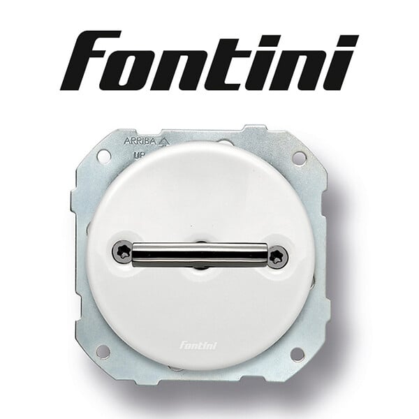 FONTINI - Va-et-vient double métal nickel noire porcelaine blanche DO LOW - large
