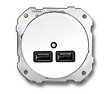FONTINI - Chargeur USB double porcelaine blanche DO LOW - vignette