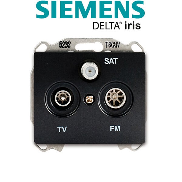 SIEMENS - Prise TV/FM/SAT Anthracite Delta IRIS - large