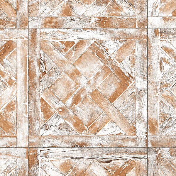 RO'MA NATURE - Carrelage Vintage effet Parquet Bois Blanc Vieilli Versailles 45x45x0,95 cm Virelno - Sol intérieur (vendu par carton de 1 m²) - large