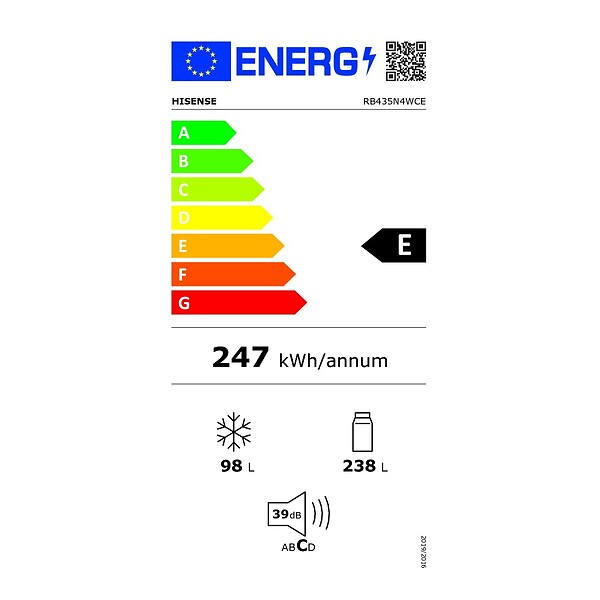 HISENSE - réfrigérateur combiné 60cm 336l métal - RB435N4WCE - large