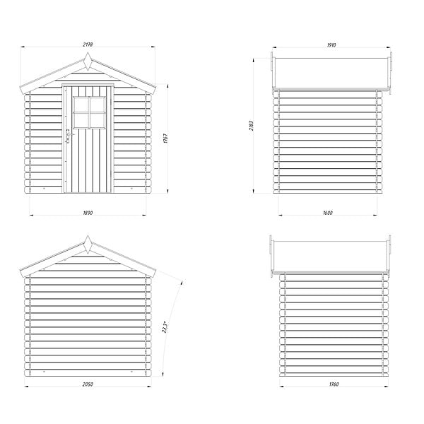 WHITE WOOD - Abri de jardin en bois Pablo 1 traité autoclave ép. 19 mm - White Wood - 4,1m² - large