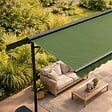 OVIALA - Store double pente 3 x 4m et 4 dalles lestées vert cactus  - Delgada - vignette