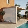 OVIALA - Pergola bioclimatique adossée 3x4m et 1 store bois crème - Oia - vignette