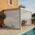 OVIALA - Pergola bioclimatique adossée 3x4m et 3 stores bois crème - Oia - vignette