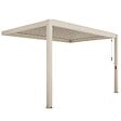 OVIALA - Pergola bioclimatique adossée 3x4m et 3 stores bois crème - Oia - vignette