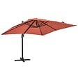 OVIALA - Parasol déporté inclinable et rotatif 3 x 3m en aluminium terracotta - Malaga - vignette