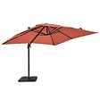 OVIALA - Parasol déporté rotatif 3x3m et 4 dalles à remplir alu terracotta - Malaga - vignette