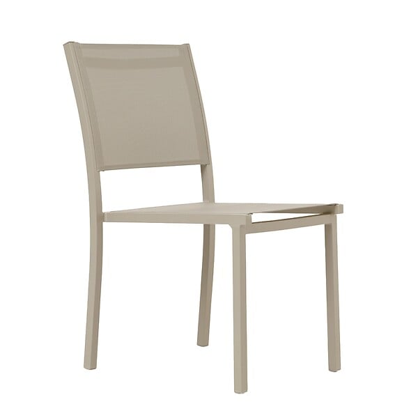 OVIALA - Ensemble table de jardin extensible et 8 assises en aluminium crème - Galilée - large