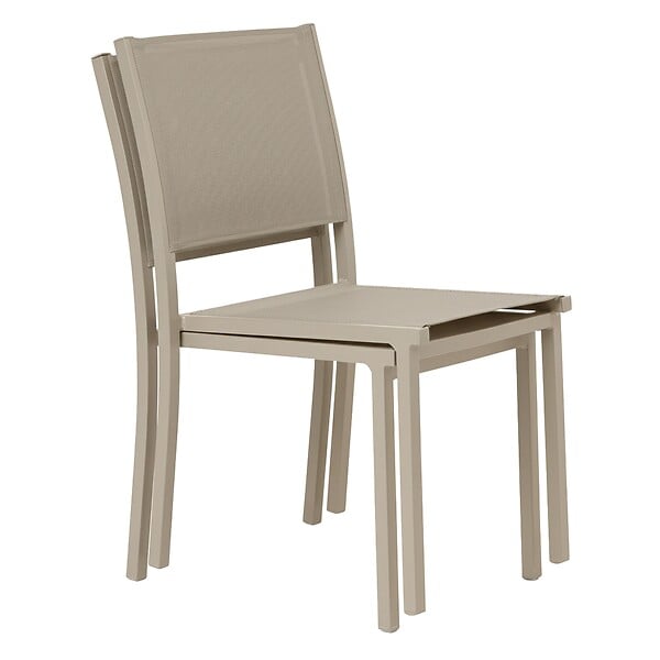 OVIALA - Ensemble table de jardin extensible et 8 assises en aluminium crème - Galilée - large