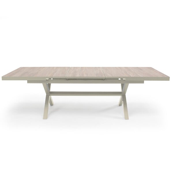 OVIALA - Table extensible en aluminium et céramique 10 places crème - Tivoli - large