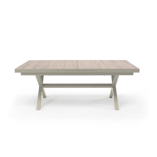 OVIALA - Table extensible en aluminium et céramique 10 places crème - Tivoli - large