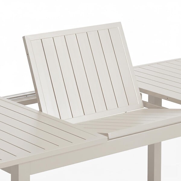 OVIALA - Table de jardin extensible en aluminium 8 à 10 places crème - Butterfly - large