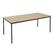 OVIALA - Table de jardin 180x90 cm en métal et bois 8 places gris - Bogota - vignette