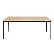 OVIALA - Table de jardin 180x90 cm en métal et bois 8 places gris - Bogota - vignette