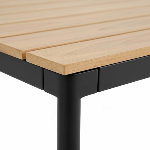 OVIALA - Table de jardin 180x90 cm en métal et bois 8 places gris - Bogota - large