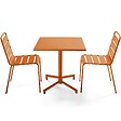 OVIALA - Ensemble table 70 cm et 2 chaises de jardin en métal caramel - Palavas - vignette