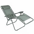 OVIALA - Lot de 2 fauteuils lounge inclinable en acier vert de gris - Monaco - vignette