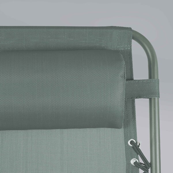 OVIALA - Lot de 2 fauteuils lounge inclinable en acier vert de gris - Monaco - large