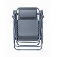 OVIALA - Fauteuil relax de jardin en acier et textilène inclinable bleu foncé - Monaco - vignette