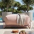 OVIALA - Pouf pour salon de jardin modulable avec structure rose poudré - Mixi - vignette