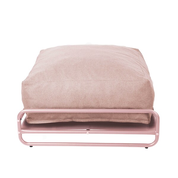 OVIALA - Pouf pour salon de jardin modulable avec structure rose poudré - Mixi - large