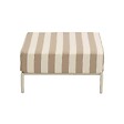 OVIALA - Pouf rayé pour salon de jardin modulable en tissu beige - Patio - vignette