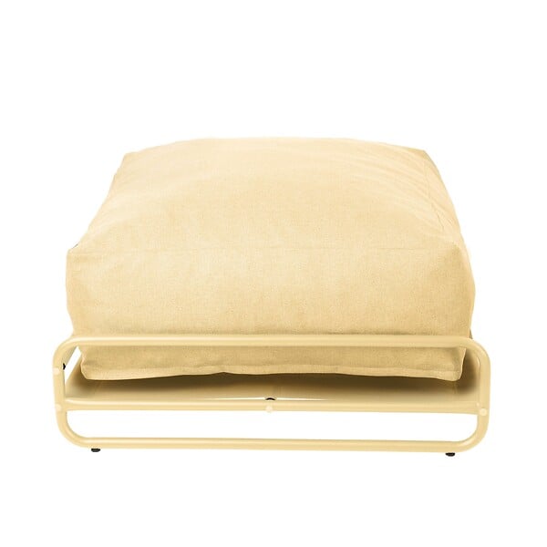 OVIALA - Pouf pour salon de jardin modulable avec structure jaune clair  - Mixi - large