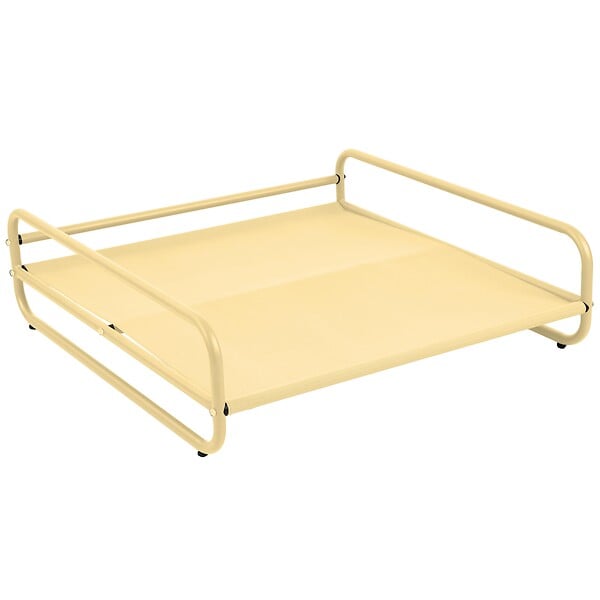 OVIALA - Pouf pour salon de jardin modulable avec structure jaune clair  - Mixi - large