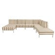 OVIALA - Salon de jardin bas modulable rayé 6 places beige - Patio - vignette