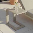 OVIALA - Tablette pour bain de soleil en aluminium crème - Galapagos - vignette