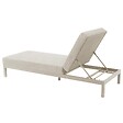 OVIALA - Lot de 2 bains de soleil inclinable en aluminium crème - Galapagos - vignette
