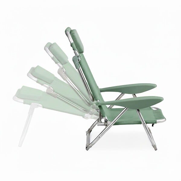 OVIALA - Fauteuil clic clac des plages en polyester vert amande - Clic Clac des plages - large