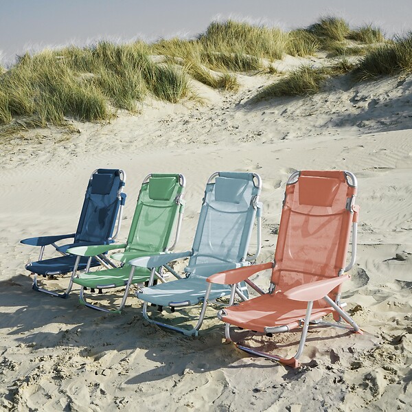 OVIALA - Fauteuil clic clac des plages en polyester vert amande - Clic Clac des plages - large