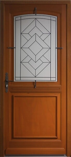 GD MENUISERIES - Porte d'entrée Bois Vitrée Elma, H215 x L90 cm Côte Tableau, p.Droit (Poignee, Barillet ref 010403FP) - large
