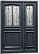 GD MENUISERIES - Porte d'entrée Bois Tiercée Mathilde Gris Anthr, H215xL140 cm Côte Tableau p, Gauche (Poignee, Barillet ref 010403RFP) - vignette
