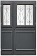 GD MENUISERIES - Porte d'entrée Bois Tiercée Mathilde Gris Anthr, H215xL140 cm Côte Tableau p, Gauche (Poignee, Barillet ref 010403RFP) - vignette