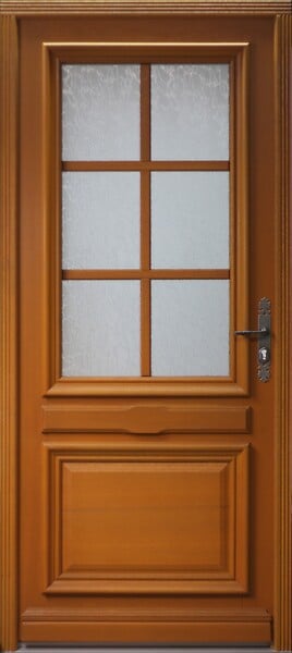 GD MENUISERIES - Porte d'entrée Bois vitrée, Cumin, H215 x L90 cm Côte Tableau p.Gauche (Poignee, Barillet ref 010403RFP) - large