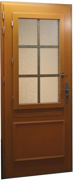 GD MENUISERIES - Porte d'entrée Bois vitrée, Cumin, H215 x L90 cm Côte Tableau p.Gauche (Poignee, Barillet ref 010403RFP) - large